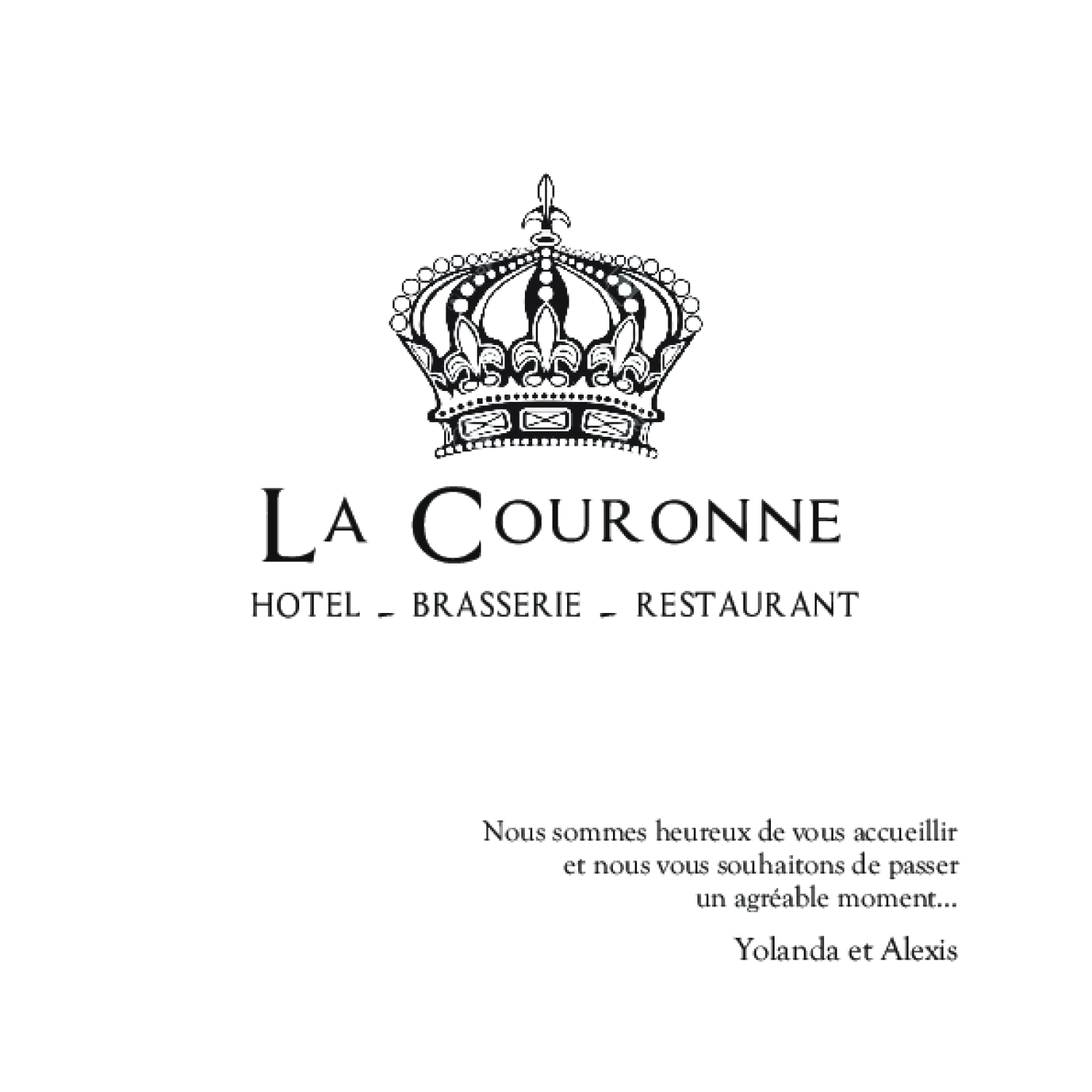 Le menu du restaurant La Couronne